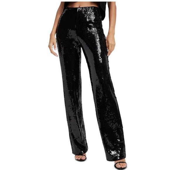 Good American Sequin Party Pant Size 6 Black Women's pull on NEW 3X 22/24 plus
